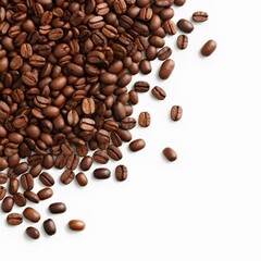 Fototapeta premium Coffee beans on a white background