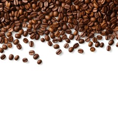 Naklejka premium Coffee beans on a white background