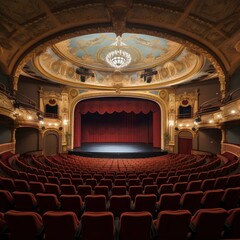 Obraz premium Beautiful theater without people ready to receive the public