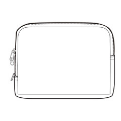 Medium Zip Wallet Design Flat Sketch Vector Illustration