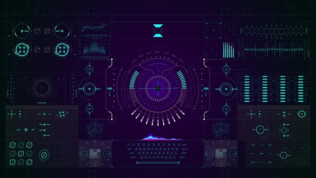 Digital cyber and technology computer hud motion background