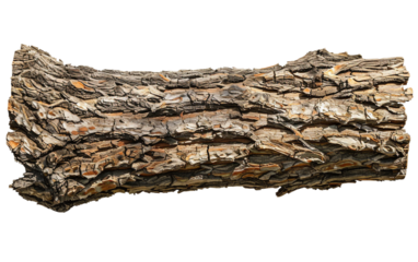 Detailed Depiction of a Mahogany Tree Trunk Isolated on Transparent Background.