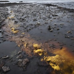 Photo showing oil waste leaking