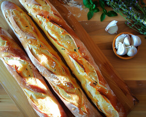 パリパリの皮が美味しいフランスパン：バゲット