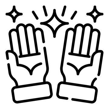 Open Hands for Praying Muslim Simple Line Icon Logo Symbol