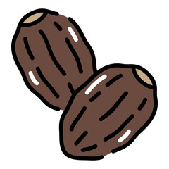 Dates Fruit Simple Line Icon Logo Symbol