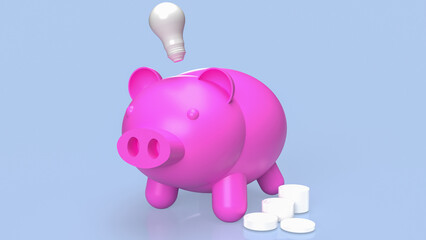 The piggy bank for saving concept 3d rendering.