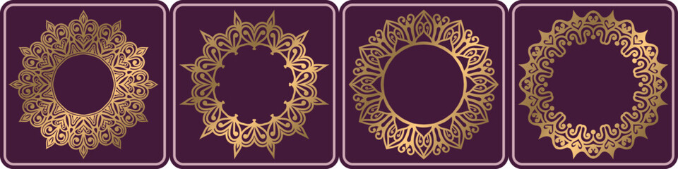 luxury mandala frame. art circle elements set.