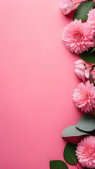 flowers on the right side, space for text, minimalist, story format