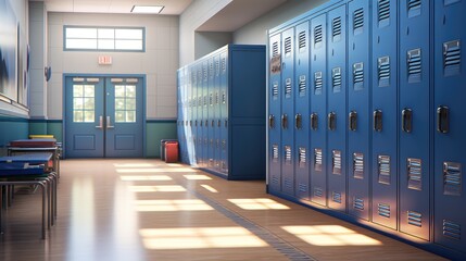 Empty school corridor