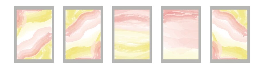 Illustration set. Pink and yellow background for screensaver, cover and more...