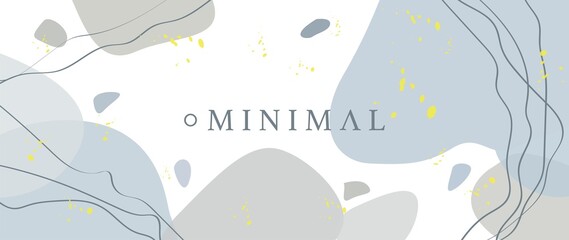 Flat background. Blurred circles with wavy lines and golden gradations. Minimal horizontal header. Illustrations for prints, wall art, covers and invitations, wall art for home decor and prints...