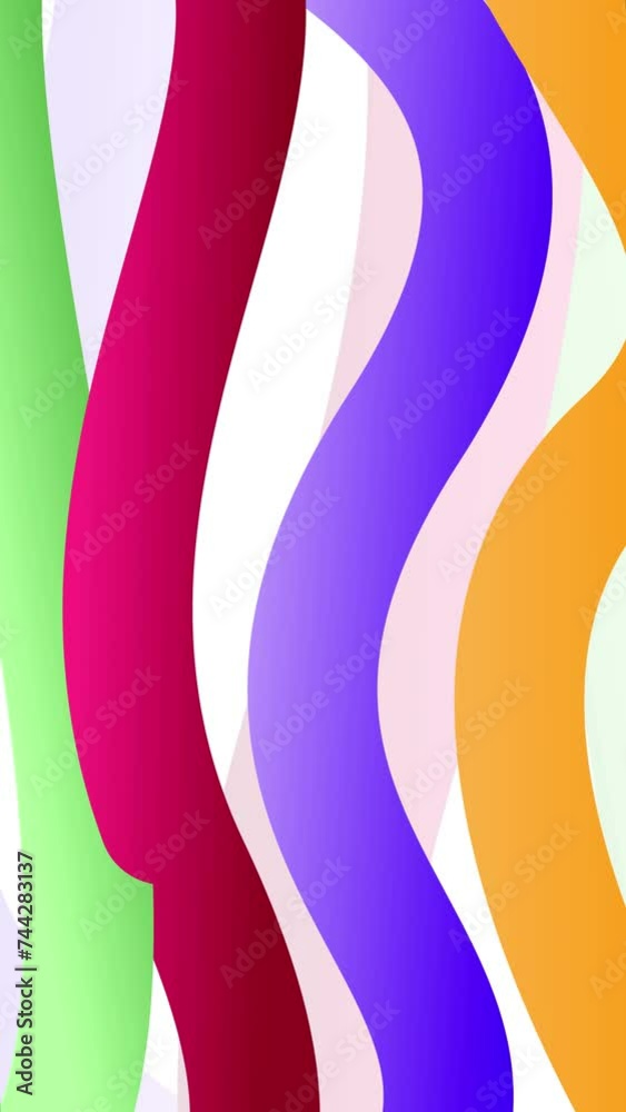 Poster abstract colorful soft lines 4k animation in vertical size. modern colorful soft lines animation bac