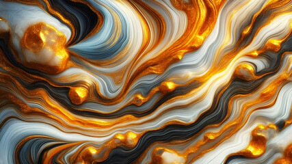 Abstract Background Wallpaper with marble and gold stripes. Wall Art for Home Decor, Fractal Texture Pattern Design for mobile cell phone and computer