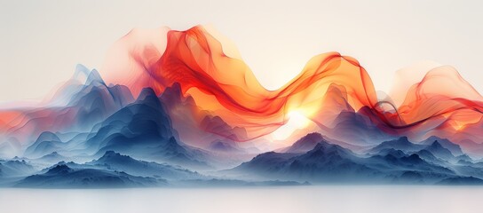 A vibrant blend of hues and textures bring the majestic smokey mountains to life in this abstract...