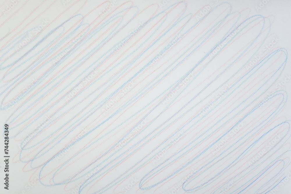 Wall mural flowing blue and pink color pencil marks (with patterned lines) on tracing paper