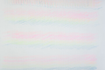 neon rainbow color pencil marks (with patterned lines) on tracing paper