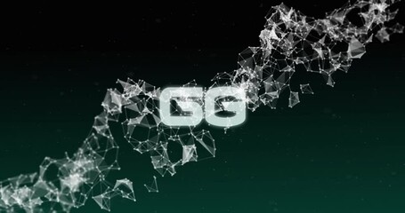 Animation of 6g text over dna strand - Powered by Adobe