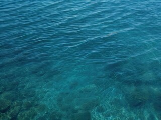 Obraz premium The texture of the water surface is viewed from above.