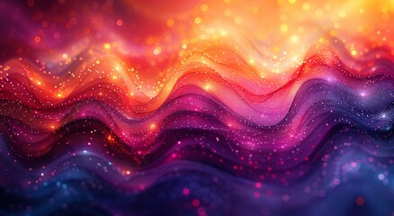 Mesmerizing magenta and purple hues blend together in an abstract fractal, adorned with sparkling...