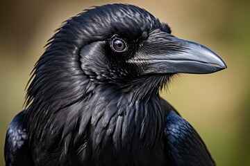Fototapeta premium Raven bird fly. Nature crow bird. Generate Ai