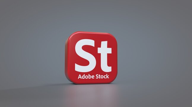 Adobe Stock, Adobe Services Logo Visual Presentation - 3D Render, February 1, 2024
