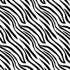 Zebra skin topographic backgrounds and textures with abstract art creations, random black and white waves line background	
