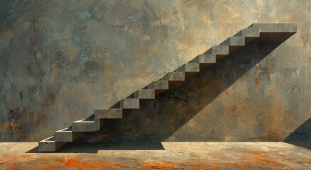 Ascending into the unknown, a set of outdoor stairs on a wall adorned with artistic detail leads us to new heights from the solid ground below