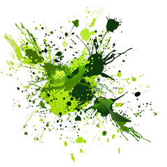 Naklejka premium green paint splashes