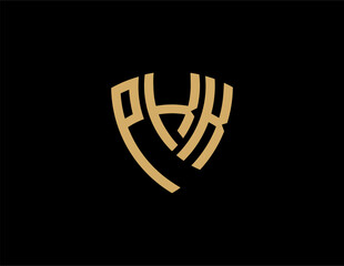 PKK creative letter shield logo design vector icon illustration