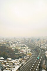 Fototapeta na wymiar view of the city in winter