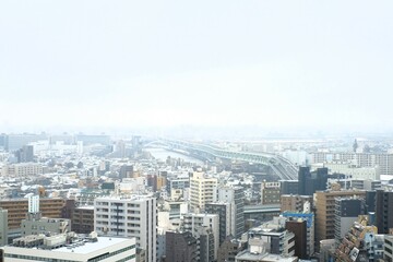 Fototapeta na wymiar view of the city in winter
