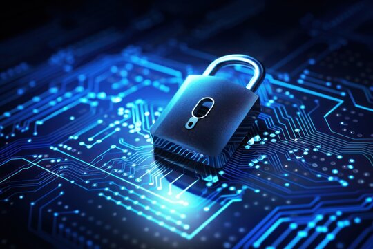 Abstract background of cyber security and internet safety in digital times.