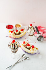 ice cream sundae and banana split