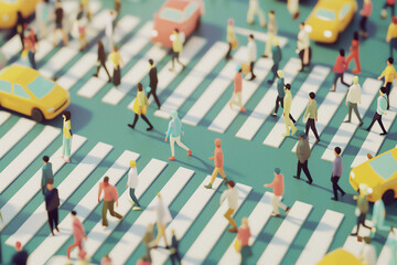Miniature City Crossing Scene