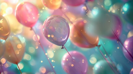 Colorful balloon decorated for birthday party.