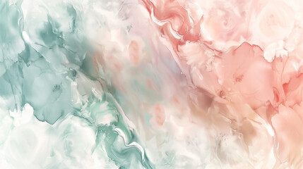 Soft Pastel Fluid Art with Aqua and Pink Tones