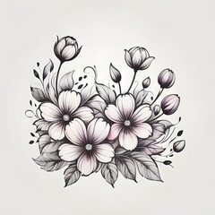 floral badge design tattoo