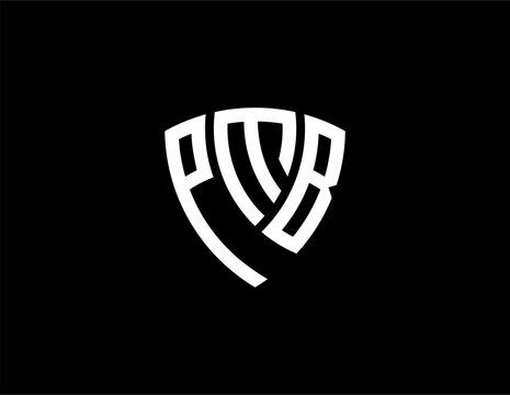 PMB creative letter shield logo design vector icon illustration