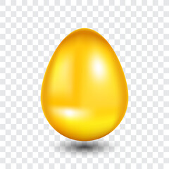 Golden egg isolated vector illustration.