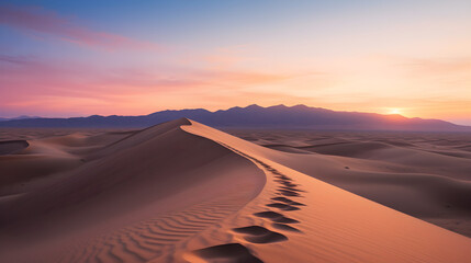 Divine Dawn in the Desert: A Spectacular Display of Nature's Color Palette against Harmonious...