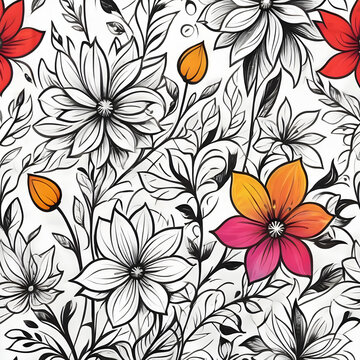 seamless floral pattern colored design
