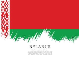 flag of belarus vector illustration - obrazy, fototapety, plakaty