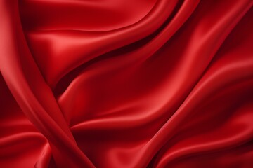 Obraz premium Red silk background. Satin fabric. Generate Ai