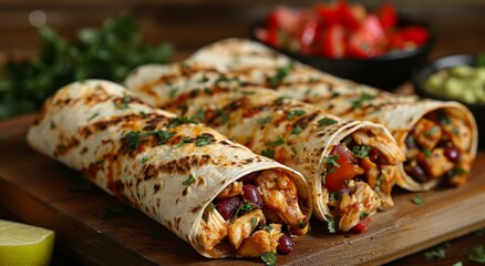 An enticing array of savory tortillas filled with meat, vegetables, and flavorful ingredients, perfect for a quick and satisfying mexican-inspired meal indoors