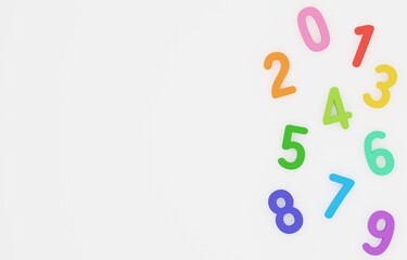 3D背景素材_数字_白背景