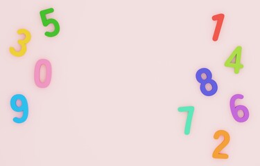 3D背景素材_数字_ピンク