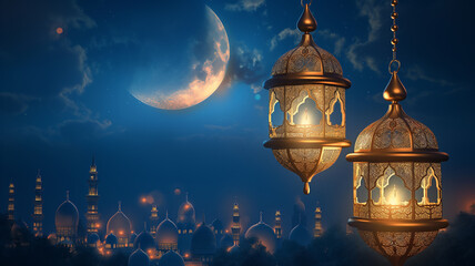 Obraz premium Ramadan month and its blessings, illustration special background