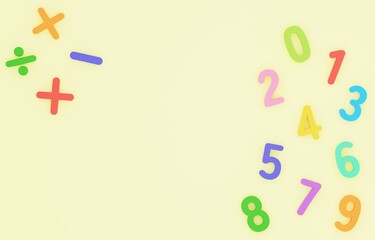 3D背景素材_数字_黄色