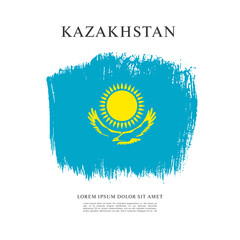 flag of kazakhstan vector illustration